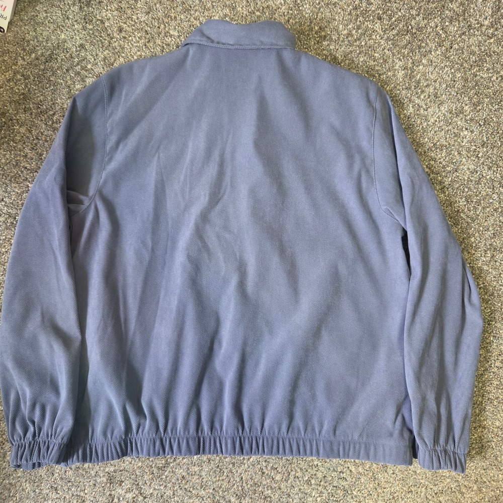 Alfred Dunner Petite Womens 8P Blue Floral Embroidered Zip Front Ribbed Jacket - Picture 6 of 6